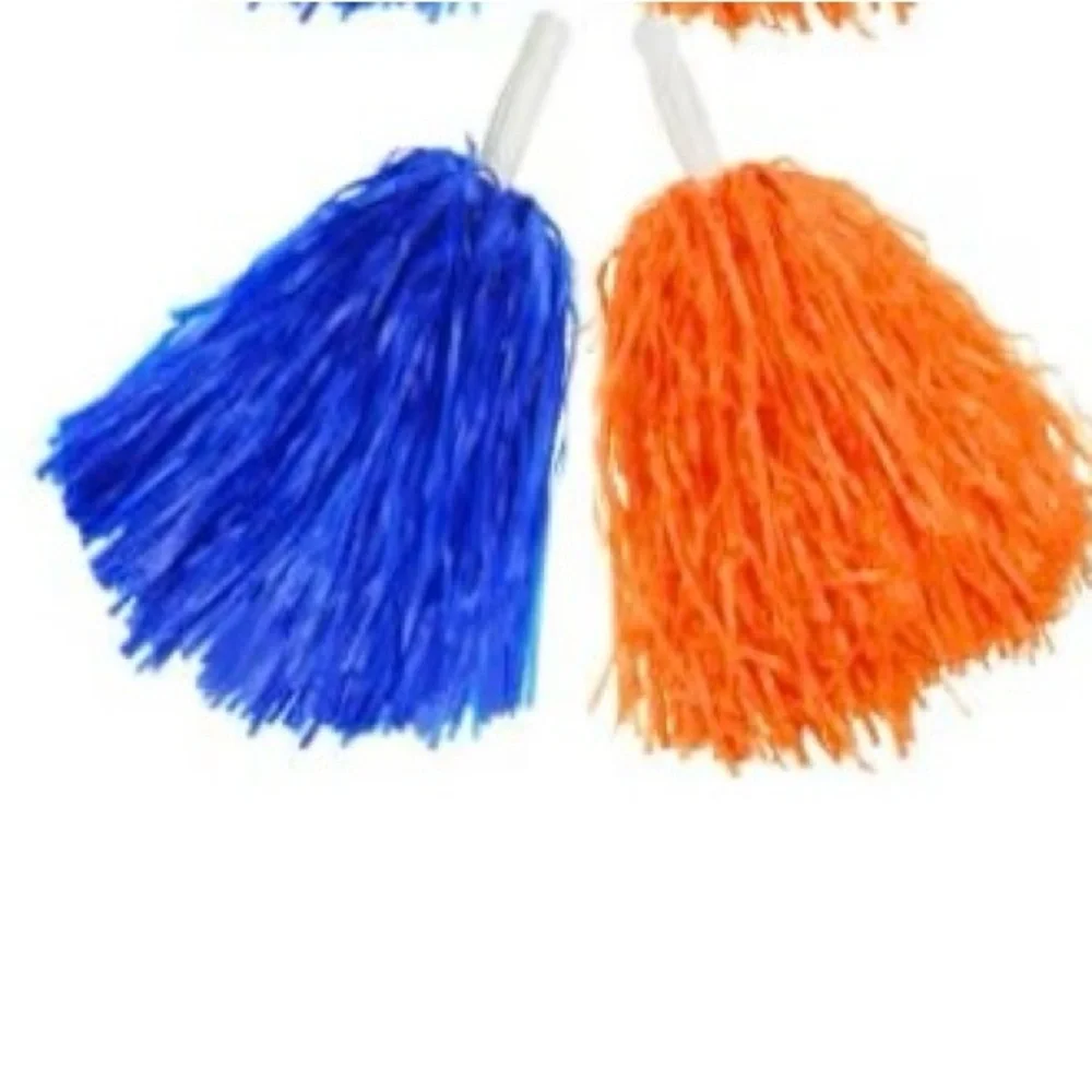 Vibrant Blue and Orange Party Pom Poms